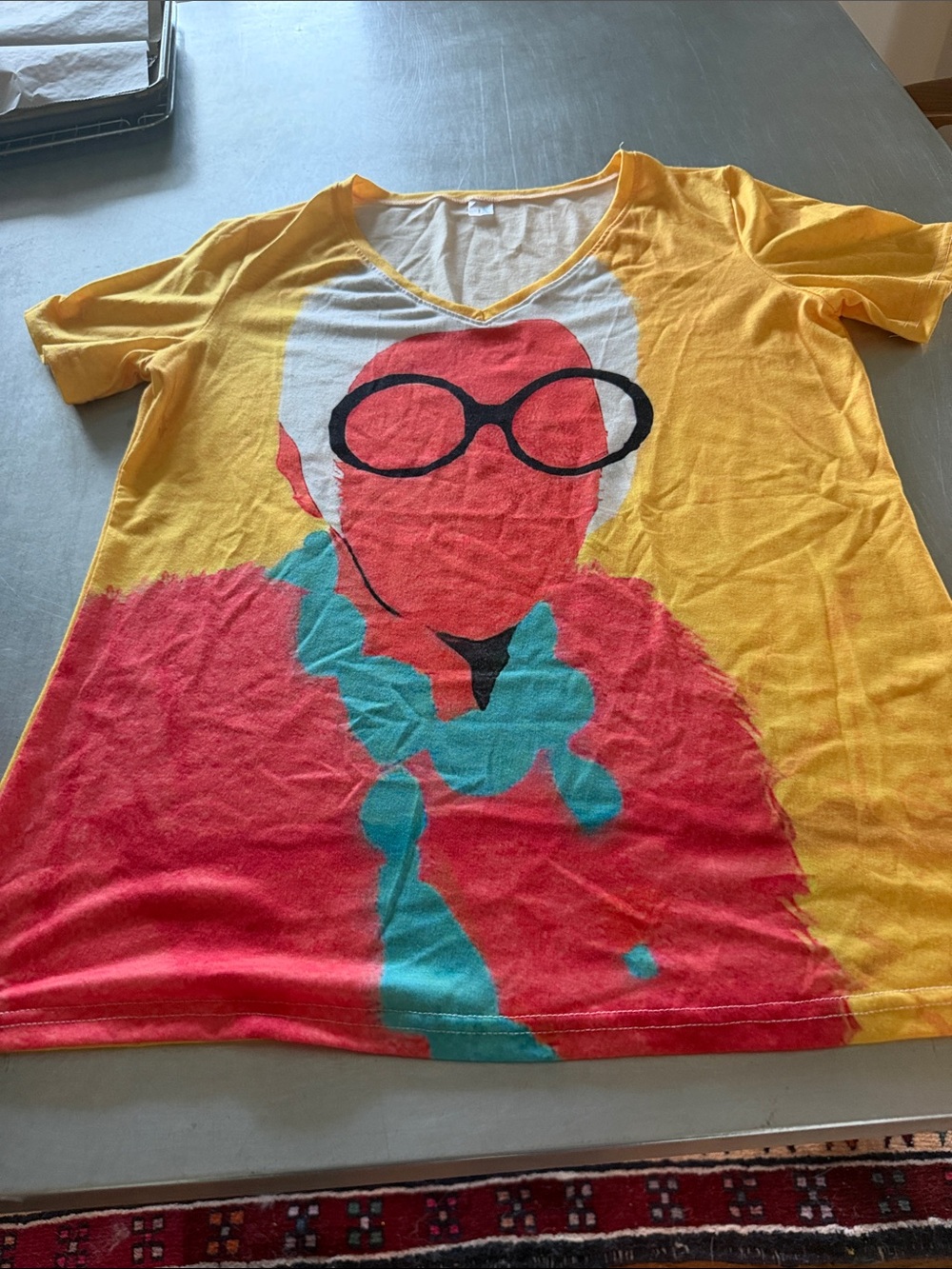 Woman’s- Iris Apel - Graphic Tee with Colorful Portrait FACELESS